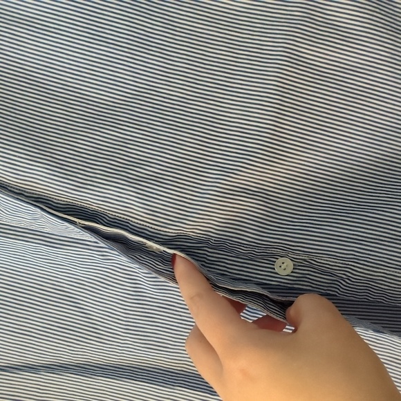 Theory Ophelia Taff Stripe Career Office Work Minimalist Wear Shirt Sz Small - Picture 7 of 9